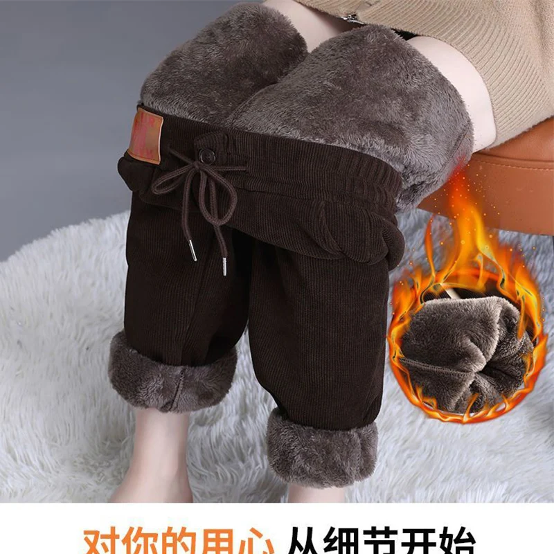 Autumn Winter Women's Loose Casual All-match Trousers Ladies Thick Warm Add Velvet Lantern Pants Female High Waist Sweatpants