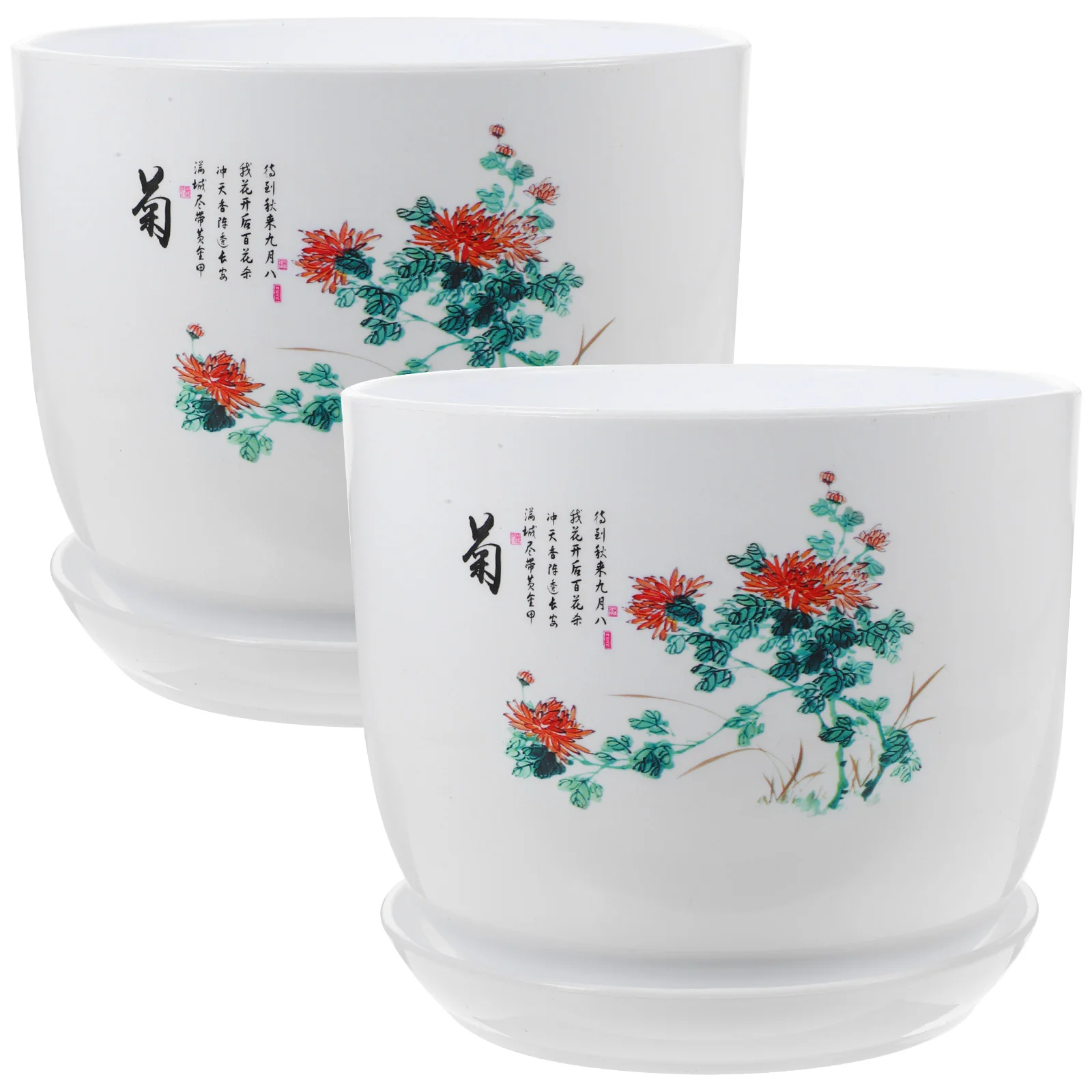 

2 Pcs Flowerpot House Plant Household Flowerpots Orchid Nursery Indoor Garden Pp Resin