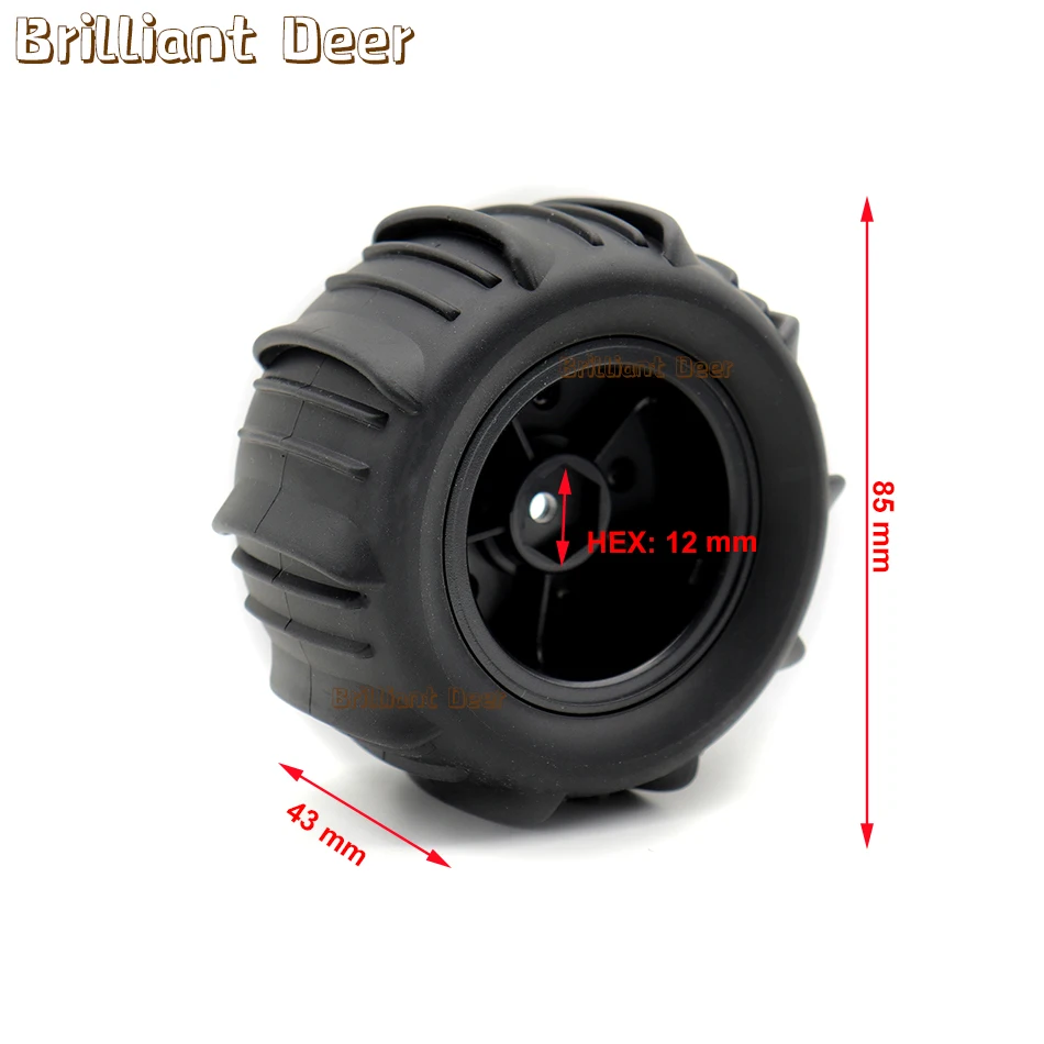 4PCS 85mm 12mm 육각 고무 타이어 바퀴 SCY 16101 16102 16103 Pro MJX Hyper Go 14210 16210 1/14 1/16 RC 몬스터 트럭 업그레이드