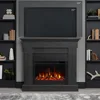 Crawford Slim Indoor Electric Fireplace with Mantel for Living Room or Bedroom, Replaceable Fireplace Insert Heater, 6