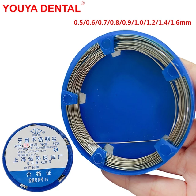 50g Dental Orthodontic Stainless Steel Wire  0.5/0.6/0.7/0.8/0.9/1/1.2/1.4/1.8