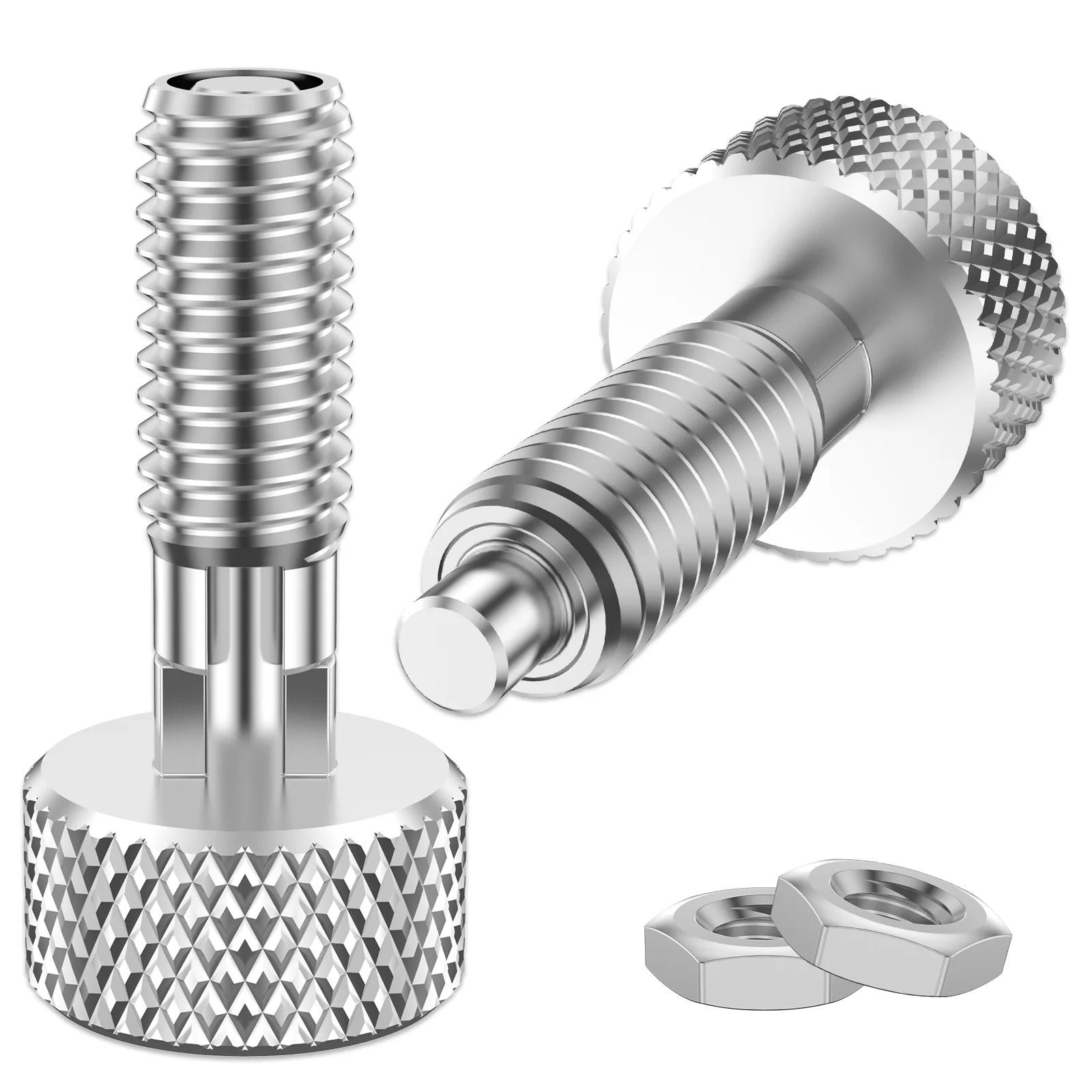 M6 Quick Release Pins Stainless Steel Hand Retractable Spring Plunger Knurled Knob Plungers Self-locking Screw Bolts With Nuts