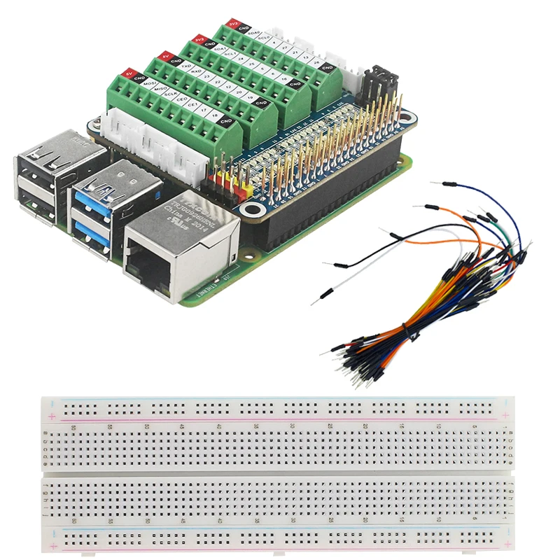Led Terminal Block Breakout Board Raspberry pi Gpio Status Hat Adc Dca Sensor para Raspberry pi 4b 3b Mais 3a Test Expansion Board - Imagem 6