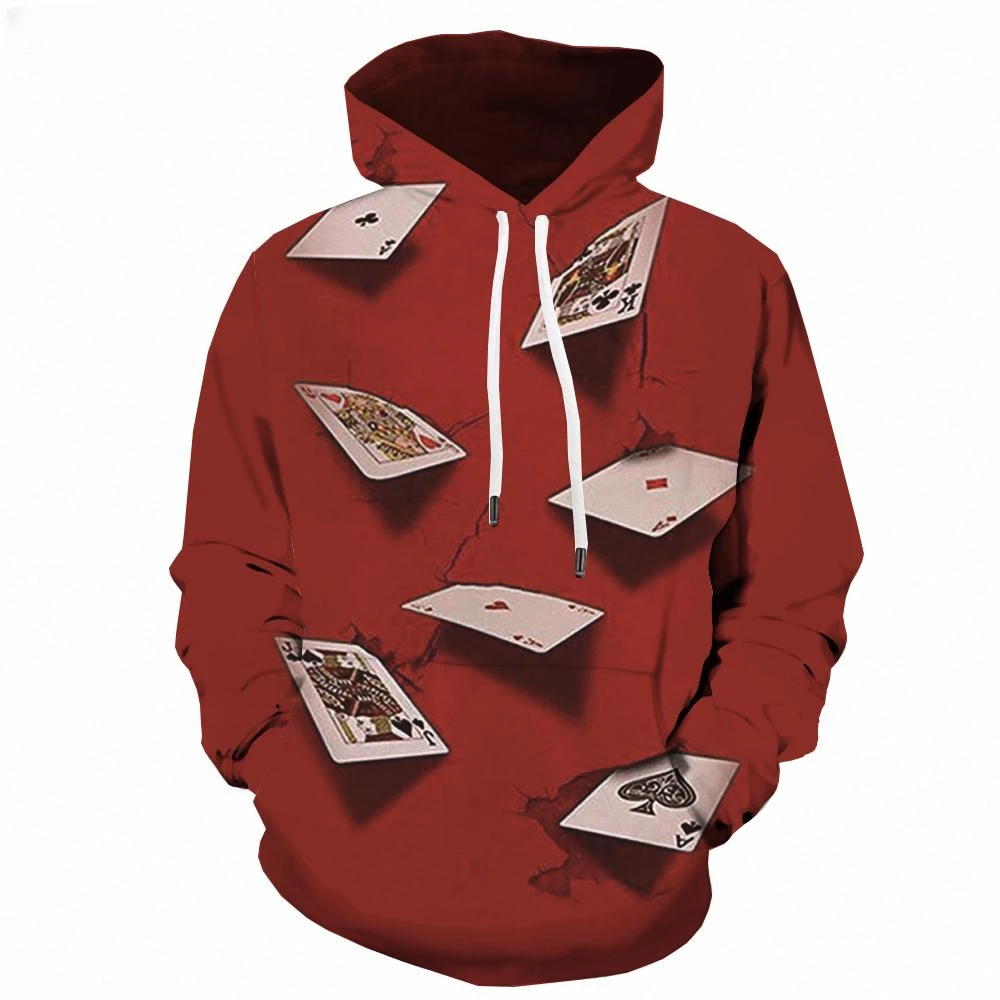 Top 3d Hoodie Poker Sweatshirt Men 3d Printed Black Hoodie Men and Women Hip-hop Spring and Autumn