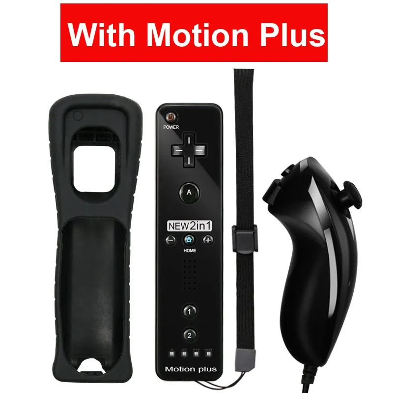 New 2 in 1 Wireless Controle Remote Controller  For Nintendo Wii With Motion Plus Bluetooth Remote For Nintend Wii Gamepad 