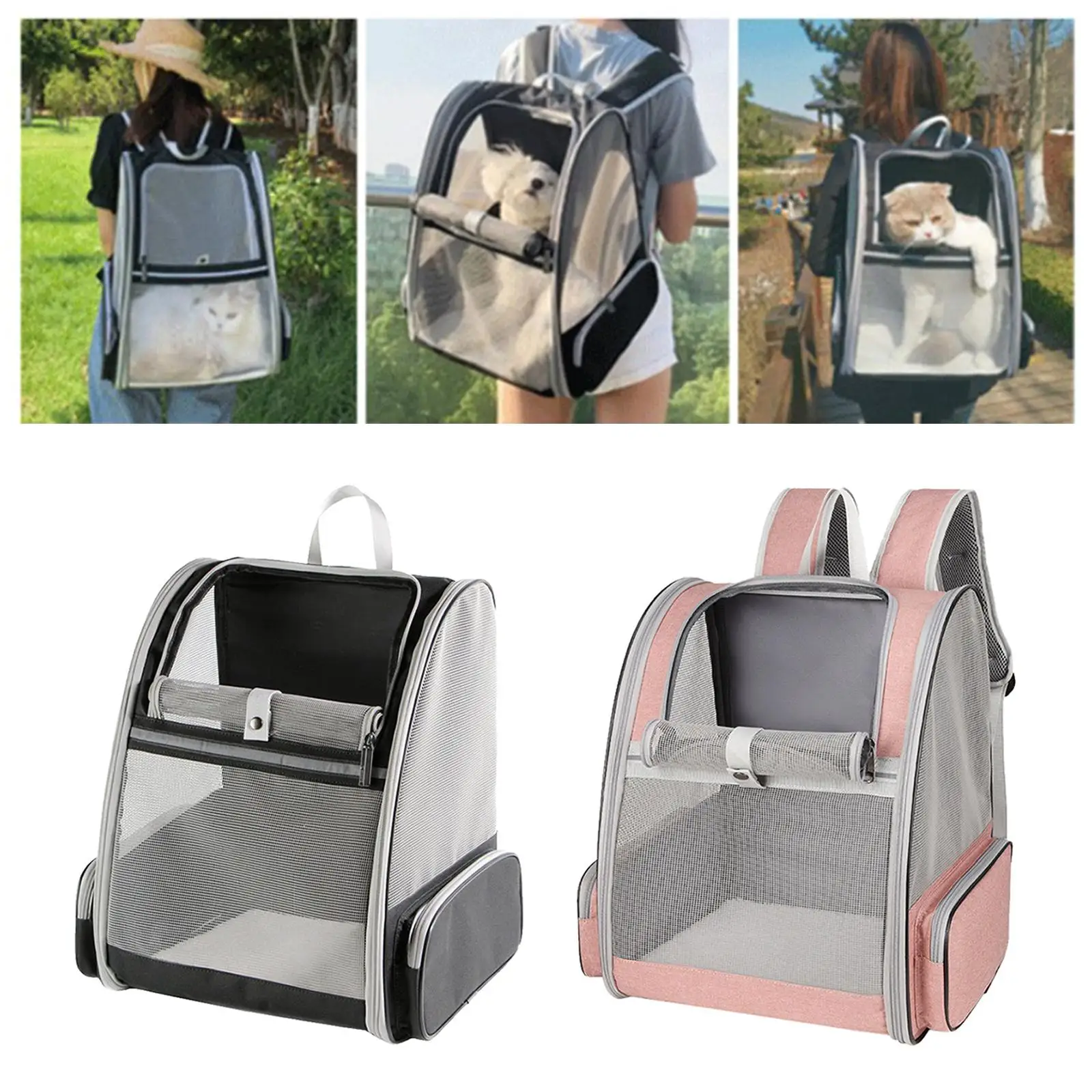 Title 1, Foldable Pet Dog Cat Carrier Backpack Travel St...