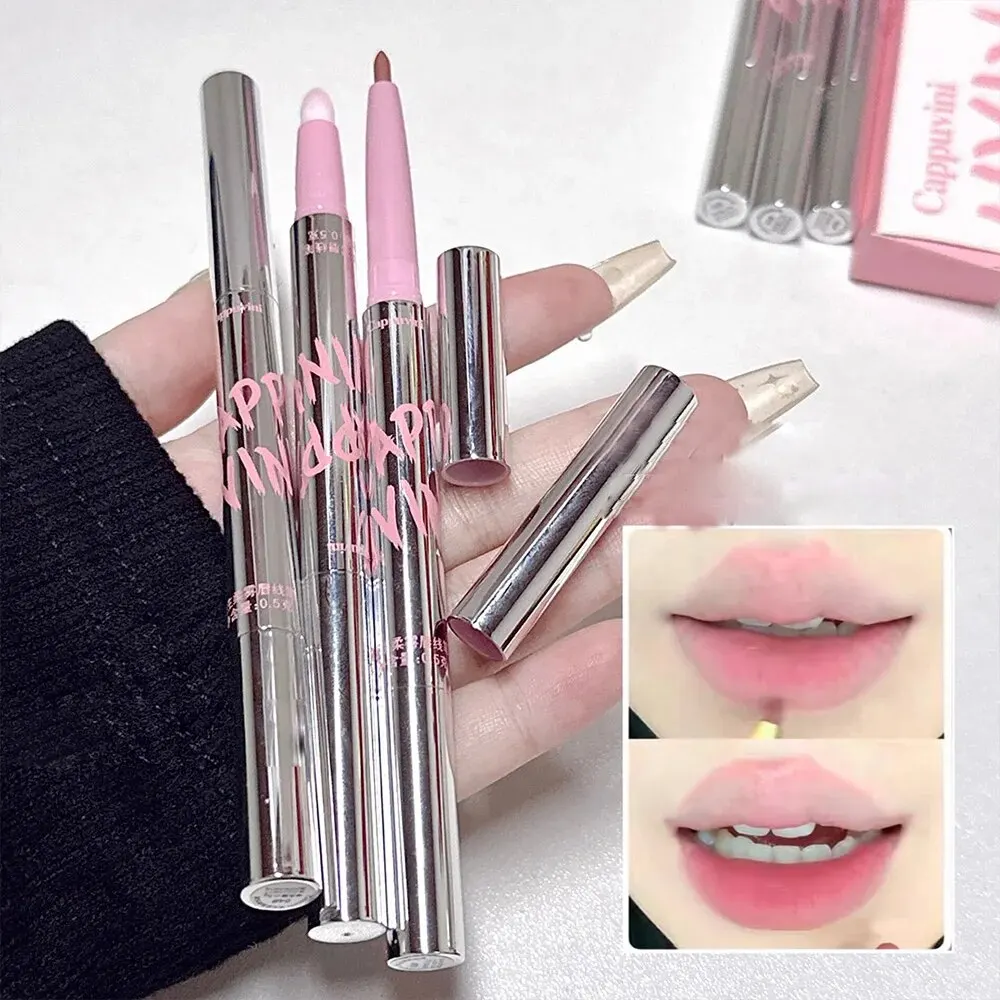 Nude Lip Liner with Lip Brush Korean Style Makeup Long Last Velvet Matte Lipstick