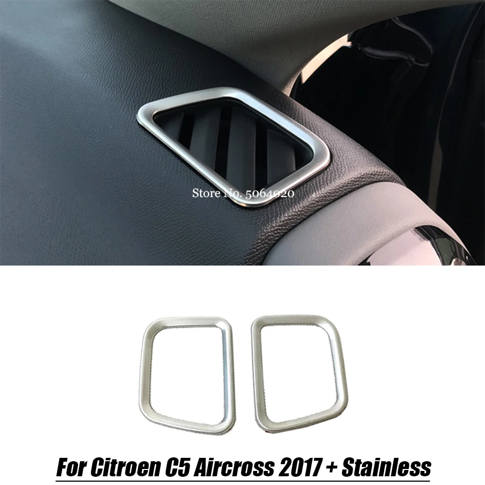 Acciaio Inossidabile Per Citroen C5 Aircross 2017 2018 2019 Car Front Small Air Outlet Decorazione Copertura Trim Accessori Per Auto Styling
