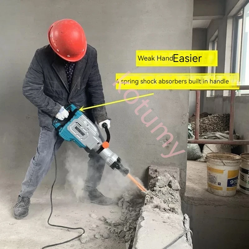 Large Power Impact Hammer Heavy Duty Concrete Breaker Industrial Grade Electric Pick Jack Hammer Demolition Drills 4