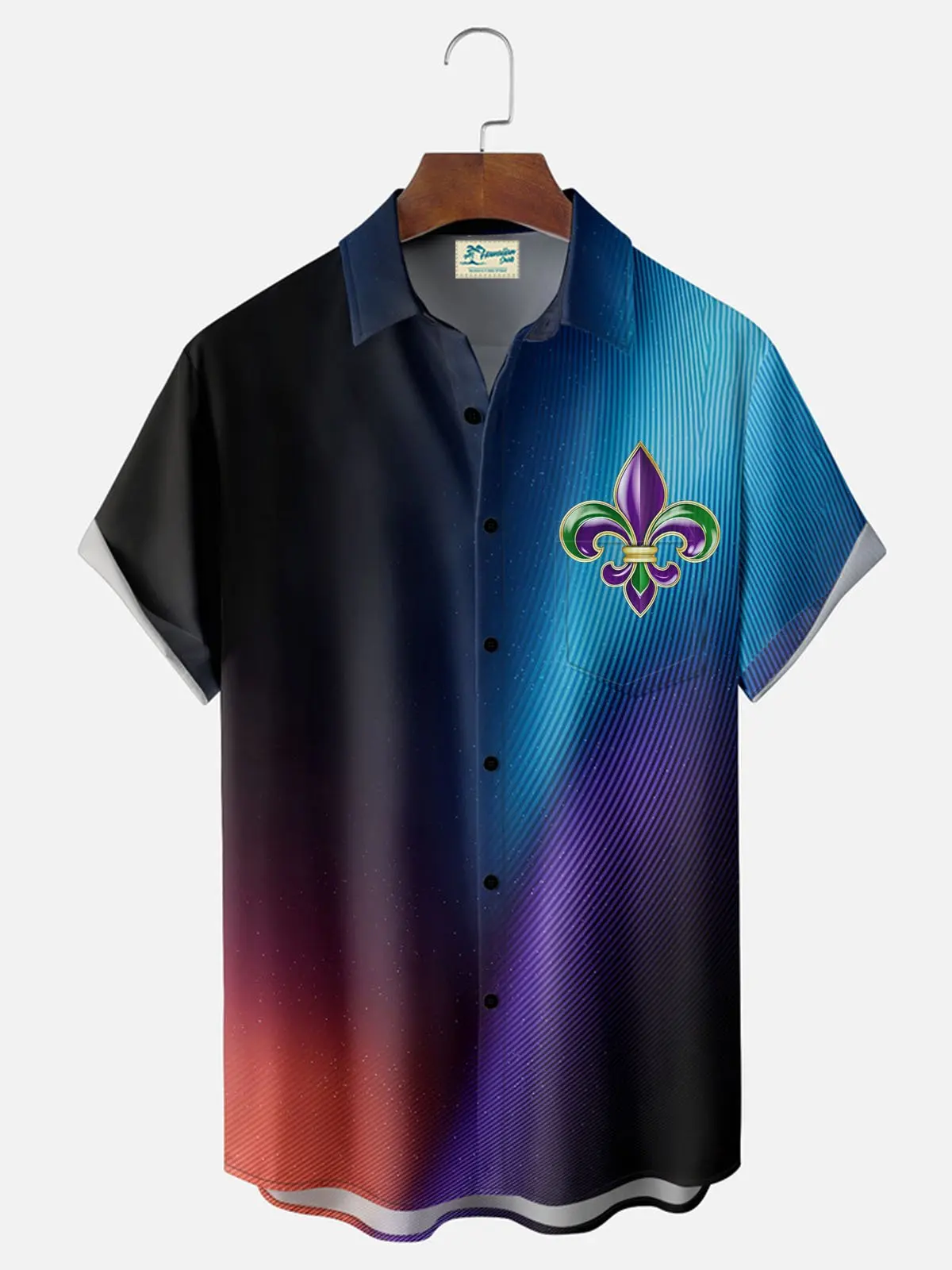 Lue's House Mardi Gras Men's Mask Short Sleeves Artistic Casual Comfortable Outdoor Vacation Street Spring Summer Shirt Collar Printing - Image 5