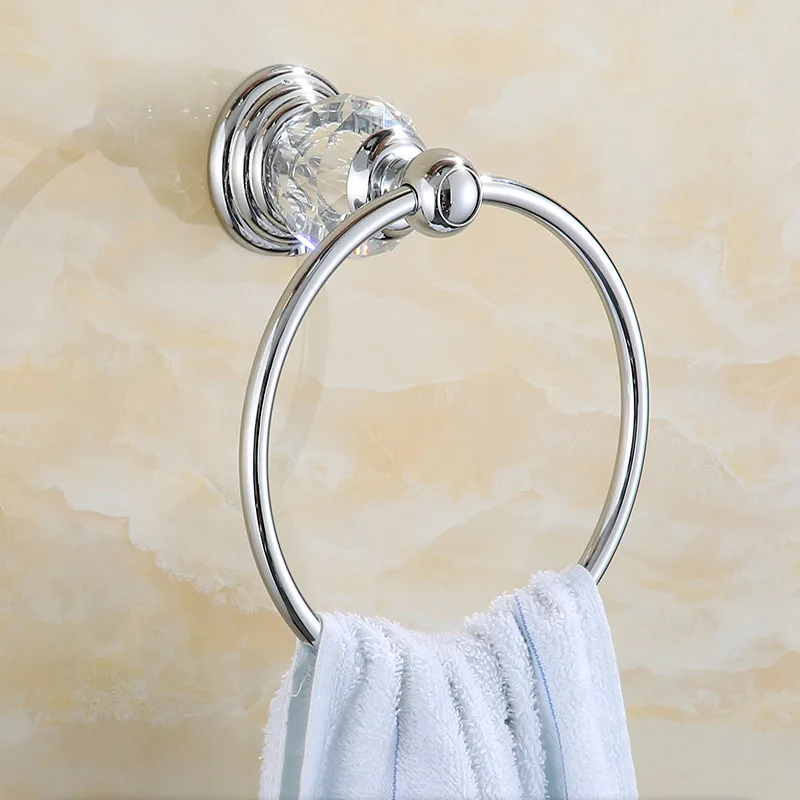 Gold Finish Stainless Steel Bathroom Towel Holder Wall-Mounted Round Towel Rings Towel Rack bathroom towel ring bathroom towel holder