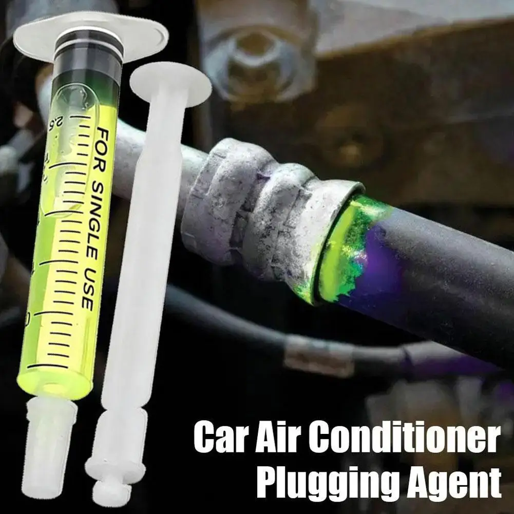 3PCS R134a 냉매 오일 누출 수리 에이전트 자동차 에어컨 플러그 에이전트 자동차 형광 누출 감지 오일 누출 수리