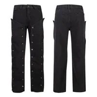 YPROJECT New Spliced Retro Distressed Loose Straight Destructed Jeans Trendy Detachable Hip Hop Style Men's Clothing 1