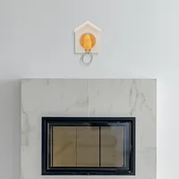 Birdhouse Key Ring - White House with Yellow Bird 2