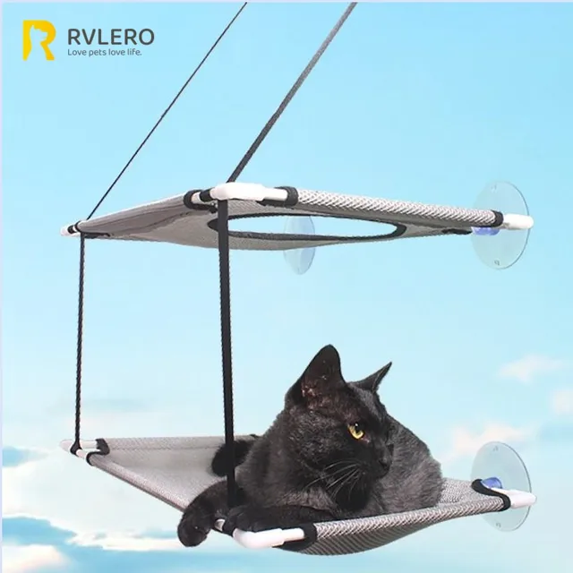 Cat Hammock Window Bed Kitten Sunny Seat Hanging Mount Beds Cat Sofa playing double-decker tunnels Suction Cup Wall Pet Hanging 2