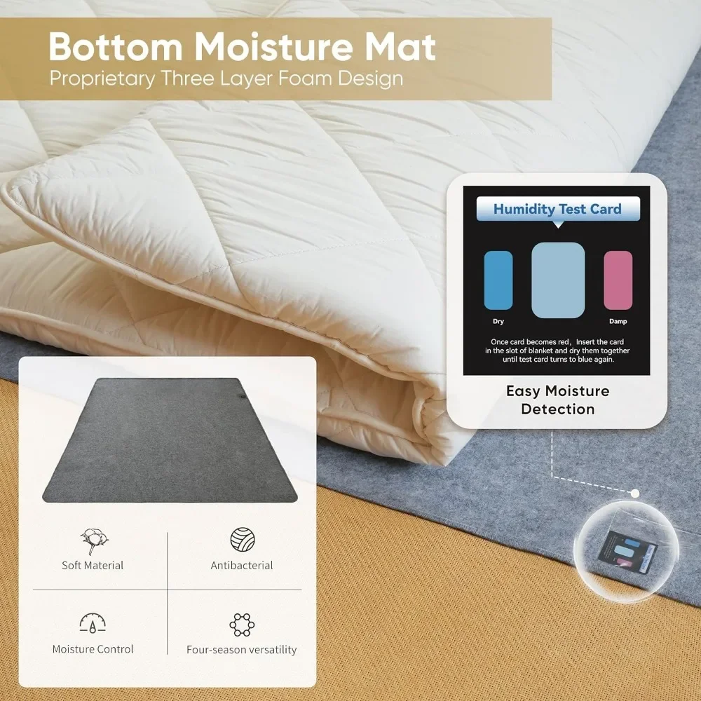 Japanese Floor Futon Mattress Traditional Cotton Shikibuton Foldable Roll Up Bed Queen 5