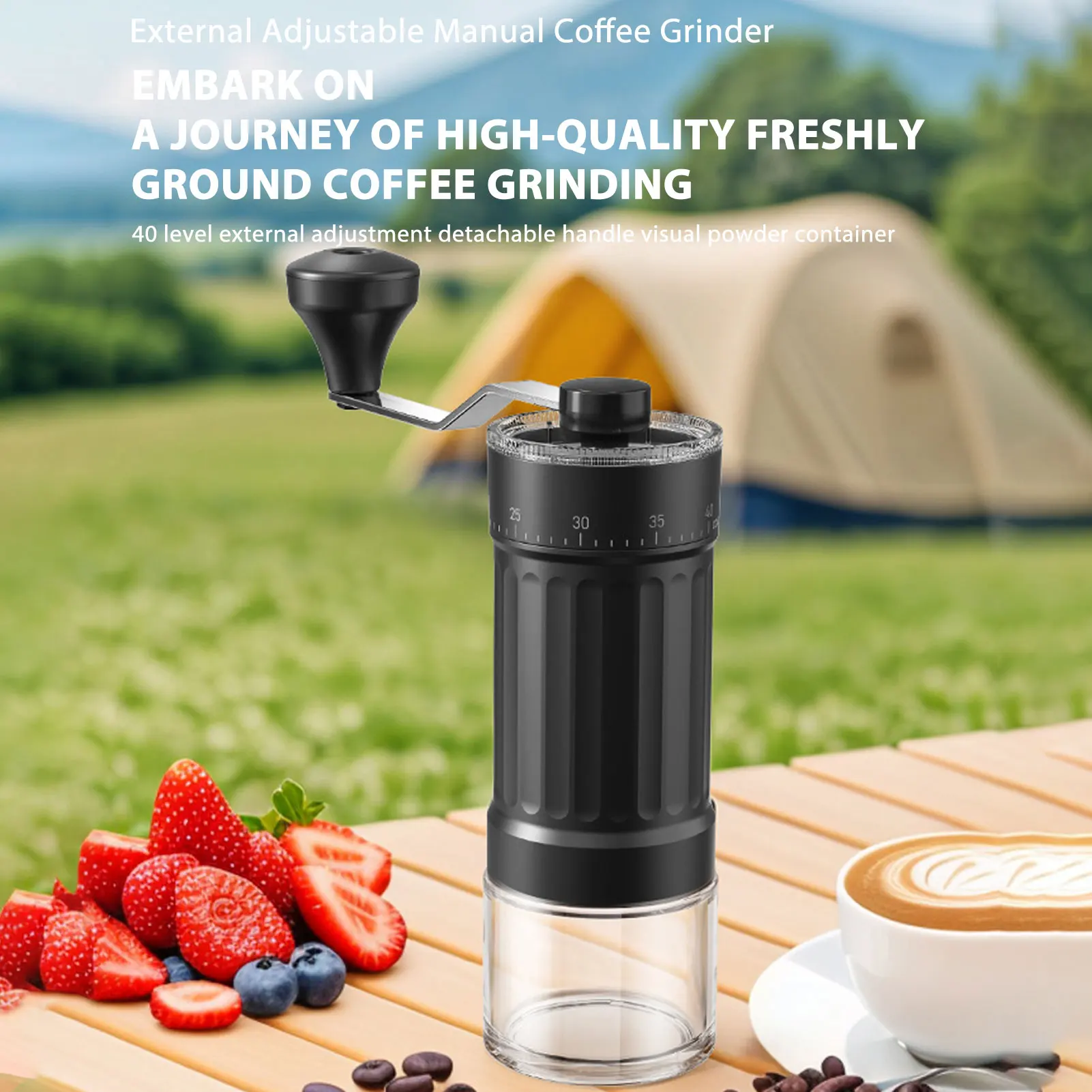 Description Picture 2 of itemManual Coffee Grinder 40 Grind Size Settings Ceramic 2.0 Burr Portable for Home Or Camping Portable Coffee Grinder
