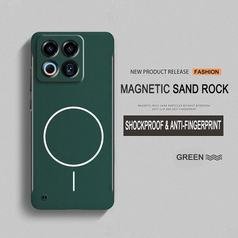 Magnetic Matte Frosted Frameless Phone Case with Magsafe Compatibility