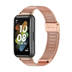 Essidi New Mesh Watch Band Correa For Huawei Band 7 Stainless Steel Milanese Bracelet Strap Loop For Huawei Band 7 Replacement