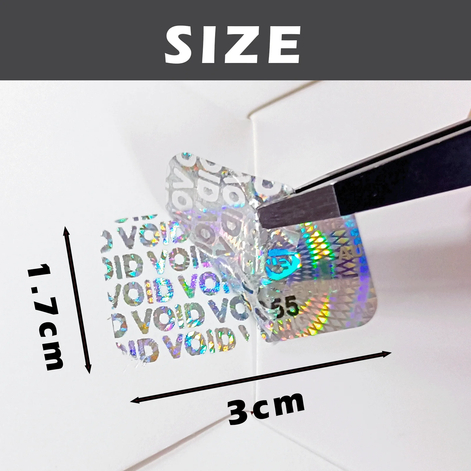 Security Sealing Stickers 3x1.7cm hologram tamper evident sticker Origina GENUINE Warranty Void with Unique Serial Number