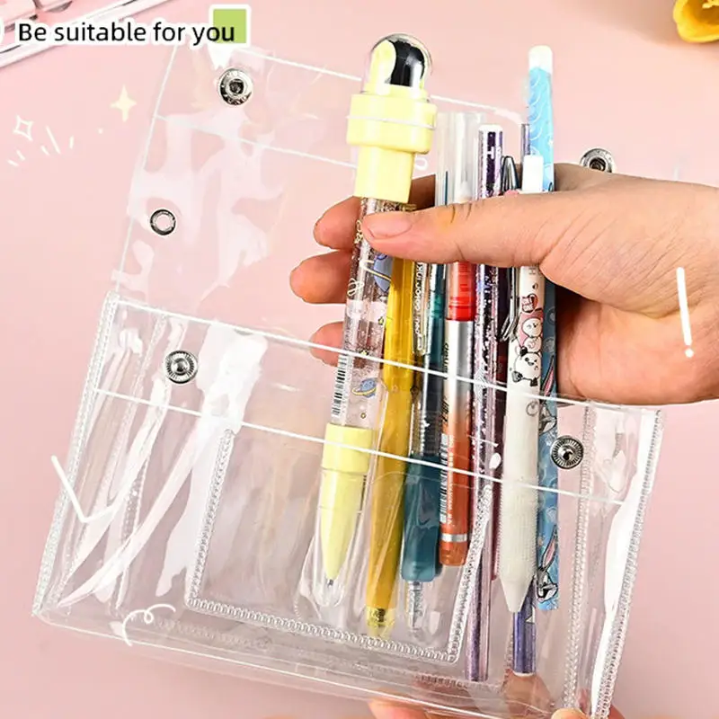 Set 3 Astucci Trasparenti In PVC Per Esami, Penne, Trucco E Viaggio – Impermeabili E Versatili - 2