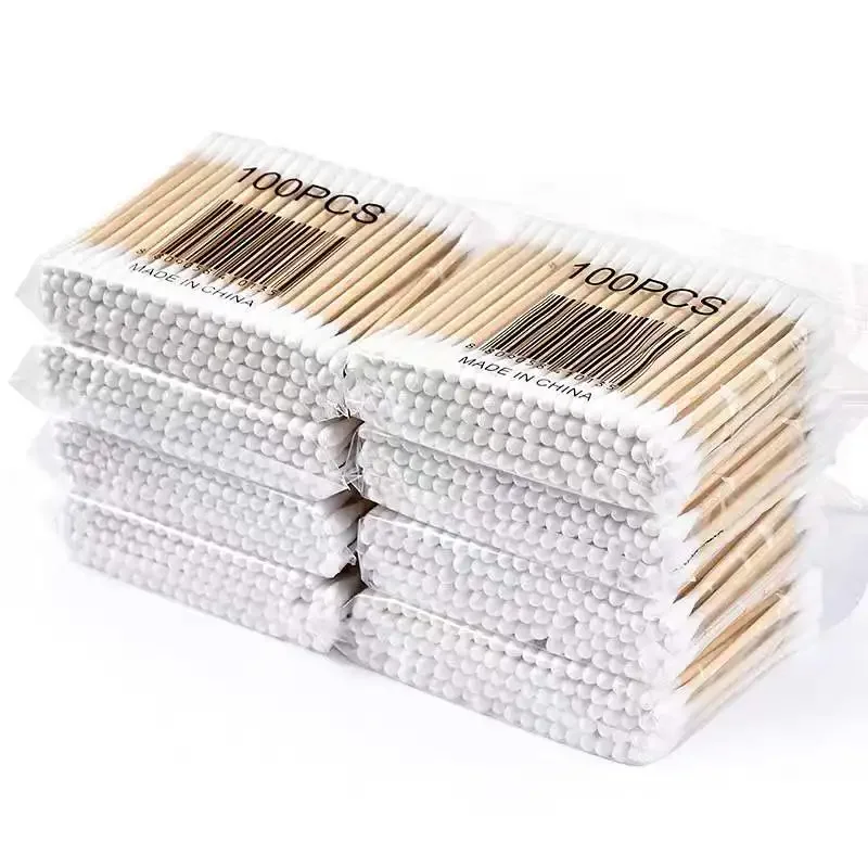 300/500/1000pcs Double Head Cotton Swab Women Makeup Cotton Buds Tip for Wood Sticks Nose Ears Cleaning Health Care Tools 2