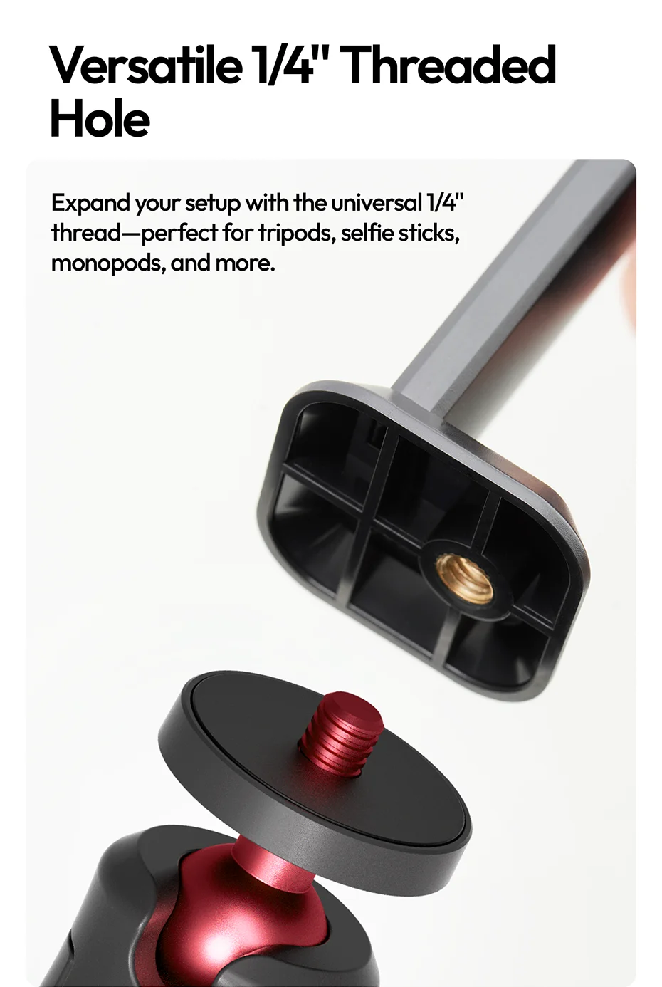 Phone Holder Rotatable Phone Clip with 1/4' Screw Hole & Uka Base Clamp 60-105MM