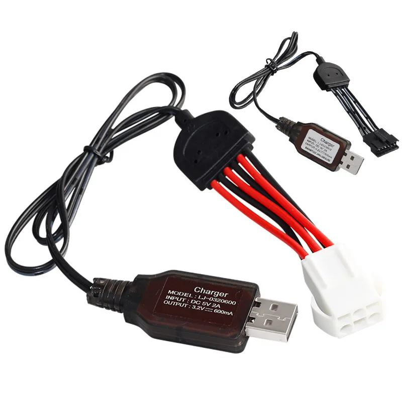 고속 원격 제어 차량용 리튬 배터리 충전기, 600MAUSB 충전 케이블, S911 S912 9115 9116 장난감, 100 개, 9.6V