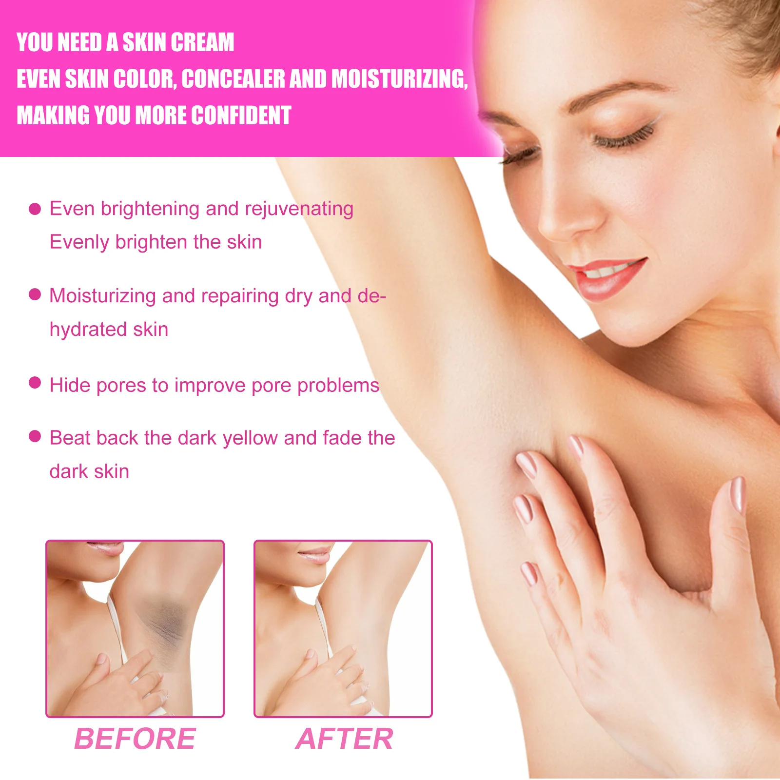 Whitening Cream Knee Buttock Inner Thigh Bleach Remove Melanin Dullness Fade Dark Spots Nourishing Underarm Brightening Cream 5