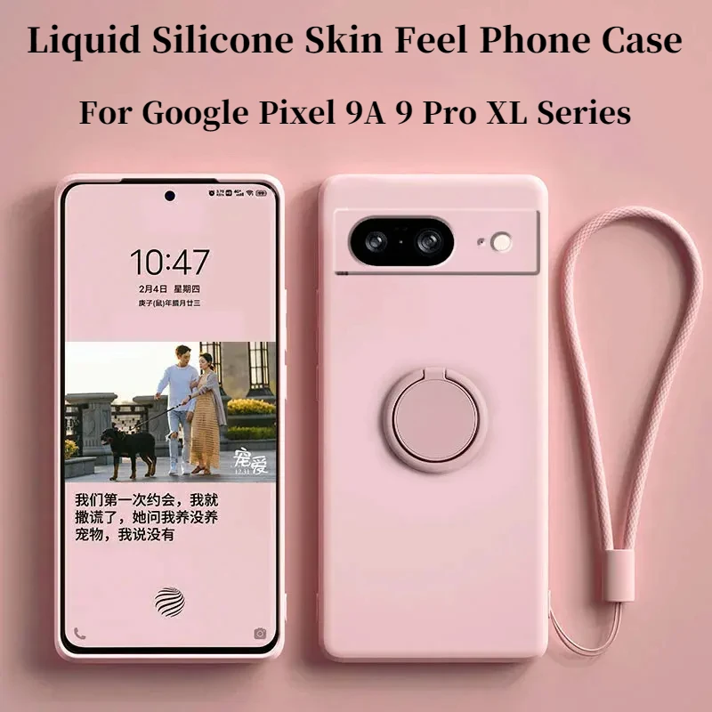 Liquid Silicone Magnetic Ring Stand Holder Case with TPU Protection Cover