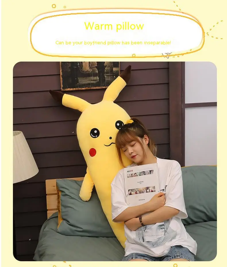 Pokemon Radish Pikachu Anime Plush Toy Sleeping Pillow 50Cm