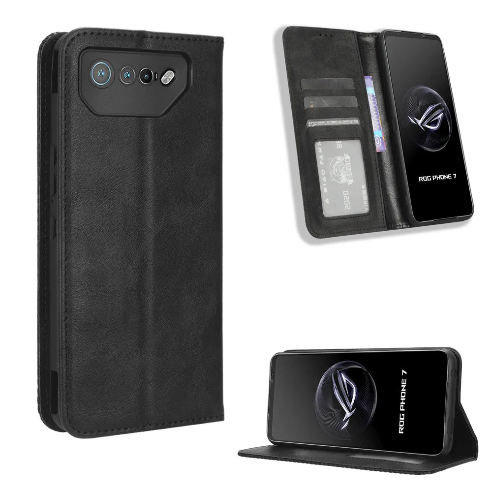 Per Asus Rog Phone 7 Ultimat Luxury Flip Custodia Ad Adsorbimento Magnetico In Pelle Pu Per Asus Rog Phone7 Rog7 Phone Bag