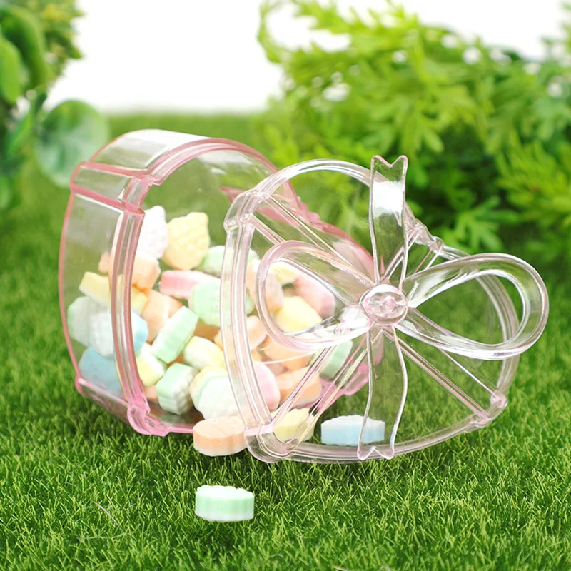 

Heart Shaped Plastic Candy Boxes, Creative Present Boxes, Round, Transparent, Wedding, Birthday Party Decor Supplies