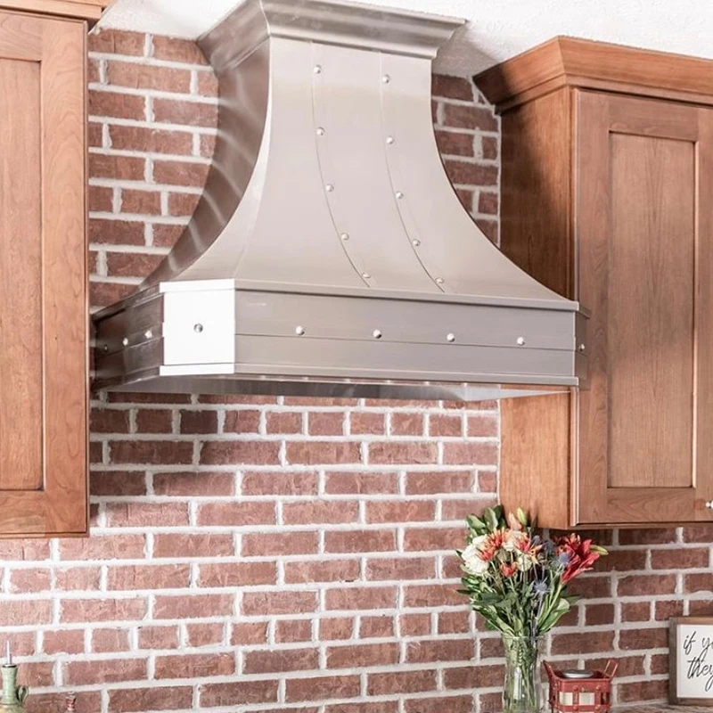 Kitchen Stainless Steel Cooking Hoods / Wall Mounted Stainless Steel Range Hood / Home Mounted Appliance Stainless Hood - Image 2