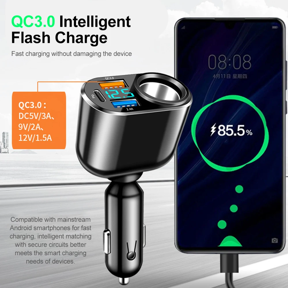 Car Charger QC3.0 Type C Flash Charge