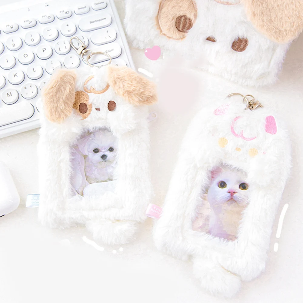 

Plush Card Case Cartoon Card Holder Sweet Photocard Holder DIY ID Card Organizer Cute Dog Card Case Soft Comfortable Cardcase