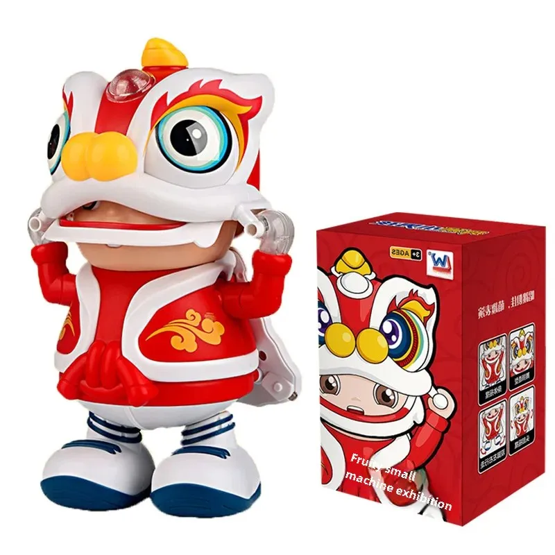 New Year Dragon Year Electric Dance Lion Robot Toy Music Light Trendy Swing Dance Lion For Boys Electric Plush Toys