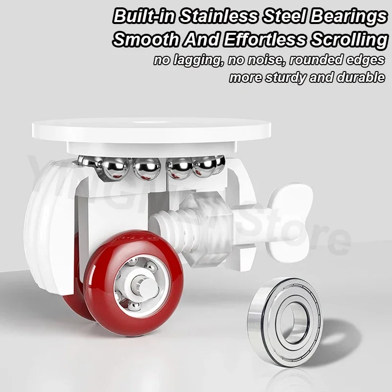 360&deg; Rotating Furniture Silent Pulley brakes Self-Adhesive universal Stainless Steel Swivel Wheels Household Accessories for furniture casters