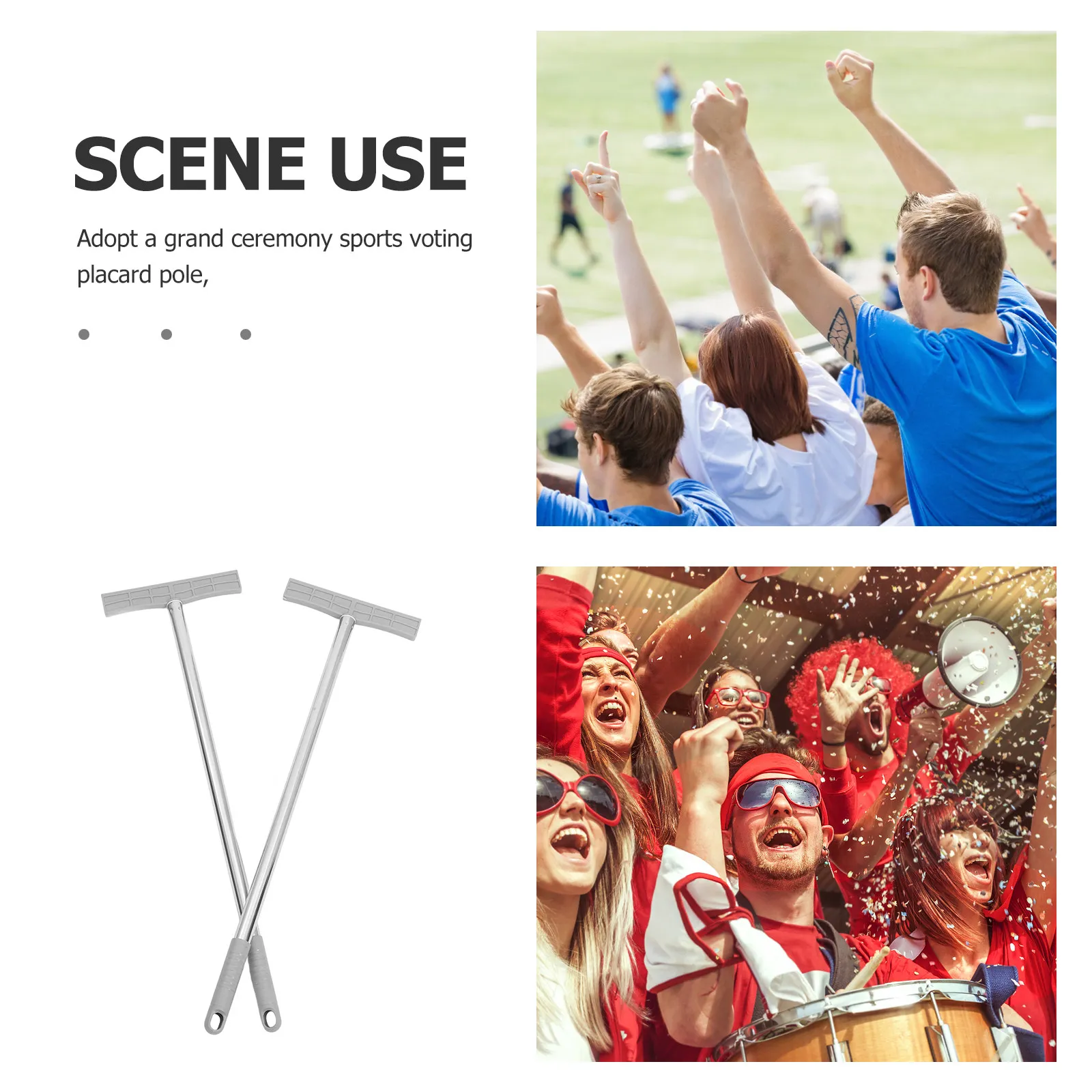 2Pcs 사인 막대 다기능 스테인레스 스틸 핸드 헬드 사인 홀더 막대 환영 디스플레이 야외 퍼레이드 전시 간판 홀더