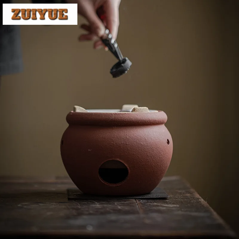 Japanese Clay Stove Tea Warmer Charcoal Fire Base Teapot Warmer Luxury Coffee Heater Tea Stove Kettle Stand Teaware Ornament