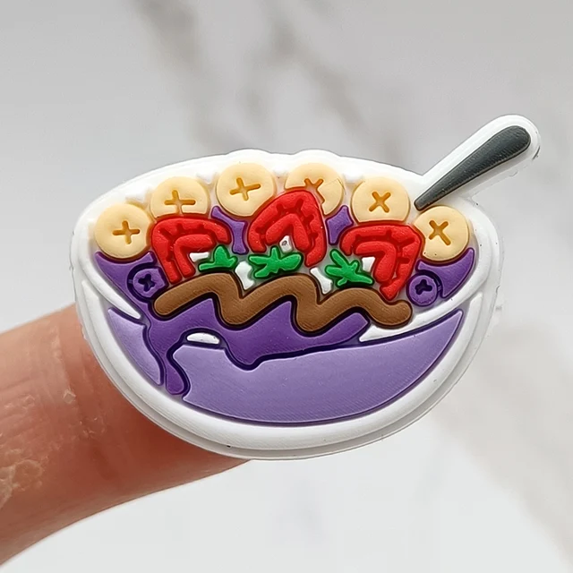 Dropshipping 1Pcs PVC Shoe Buckle Accessories Funny DIY Cute Food Shoes Decoration Jibz For Croc Charms Kids X-mas Gift E