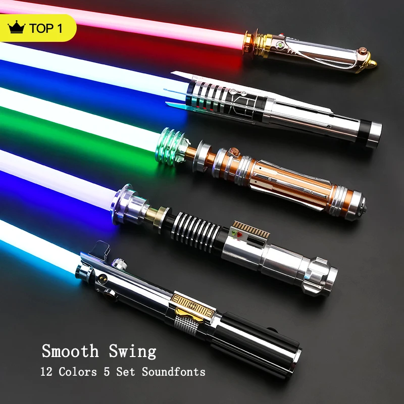 

RGB Metal Lightsaber Dueling Smooth Swing Laser Sword Sabre De Luz 16 Color Changing 5 Sounds FOC Rave Weapon Flashing Toy