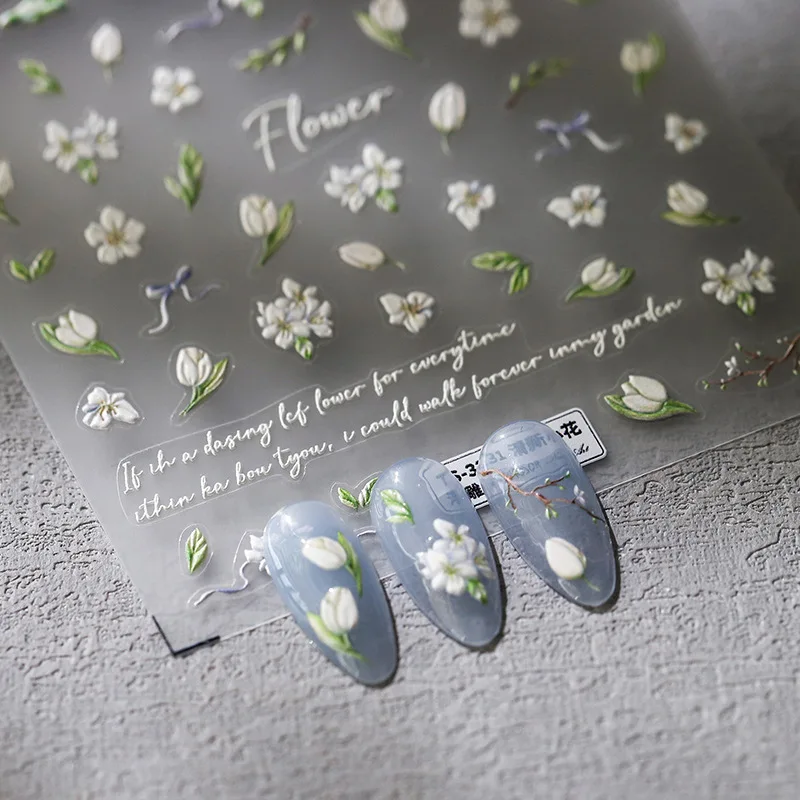 

[Meow.Sensei] Japanese Thin Tough Three-Dimensional Nail Sticker Pro Adhesive Nail Stickers Ts-3230 Fresh Flowers