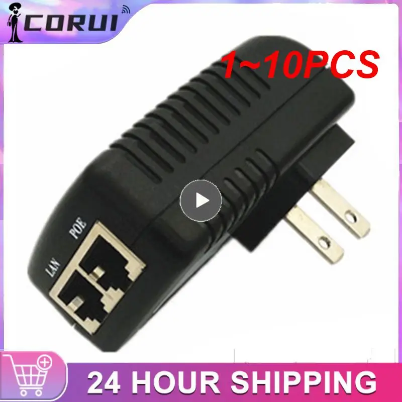 

1~10PCS Injector 48V 12V EU US UK Plug For IP Camera POE Power Ethernet Adapter CCTV Camera