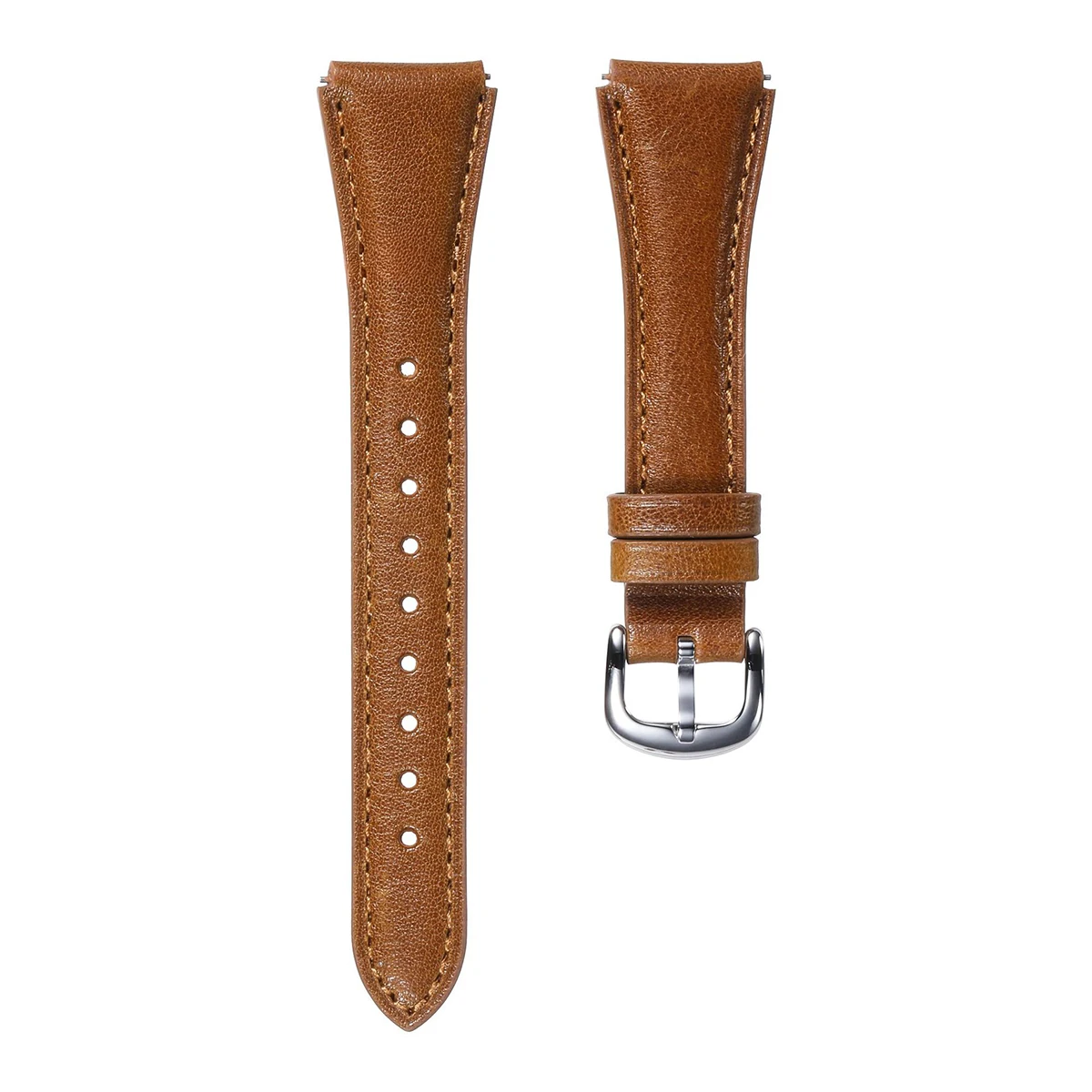 High-End Leather Wristband with Textured Finish, 18/22mm Universal Strap