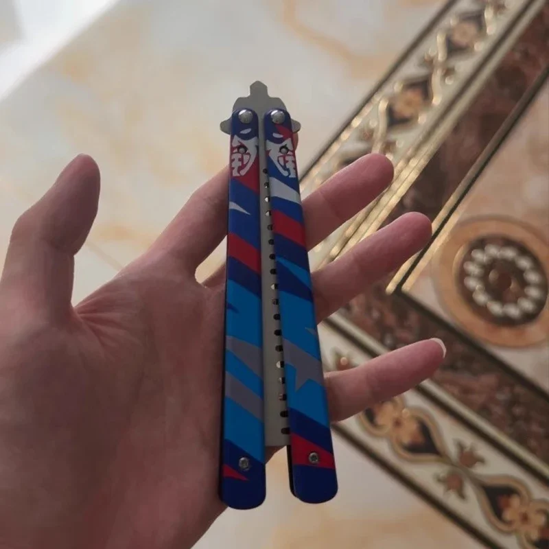 23cm Valorant Weapon Balisong Yoru Butterfly Comb GO Vol Melee Game Peripheral Metal Samurai Sword Model Weapon Gifts Toys Kids cosplay sword,cosplay prop,cosplay toy,game knife