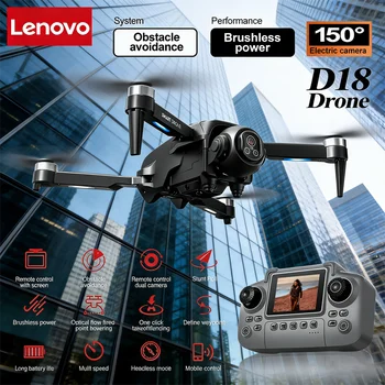Drone Lenovo D18 con Doppia Fotocamera 8K HD, Fotografia Aerea, Evitamento Ostacoli, Motore Brushless, WIFI 5G, GPS, Ritorno Automatico, Schermo RC Quadricottero