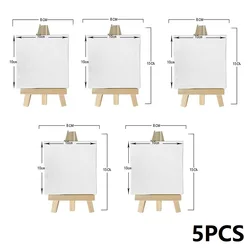 5-Piece Miniature Painting Canvas Set - Stretched Blank White Canvases ((3)-5PCS)
