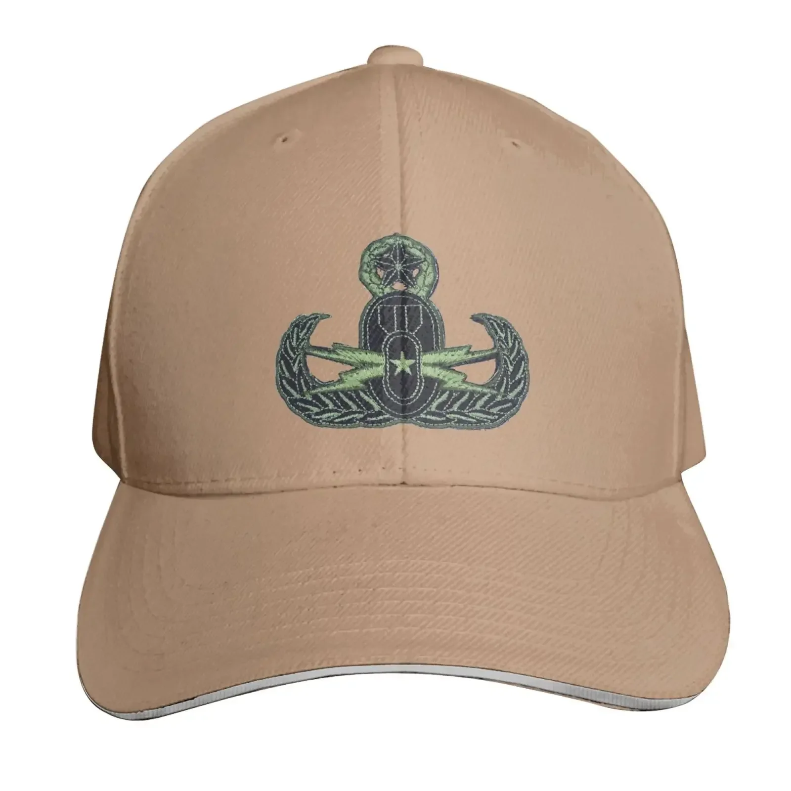 Veterans Owned EOD Badge Hat Baseball Cap Duck Tongue Cap Adult Sandwich Hat Natural 2