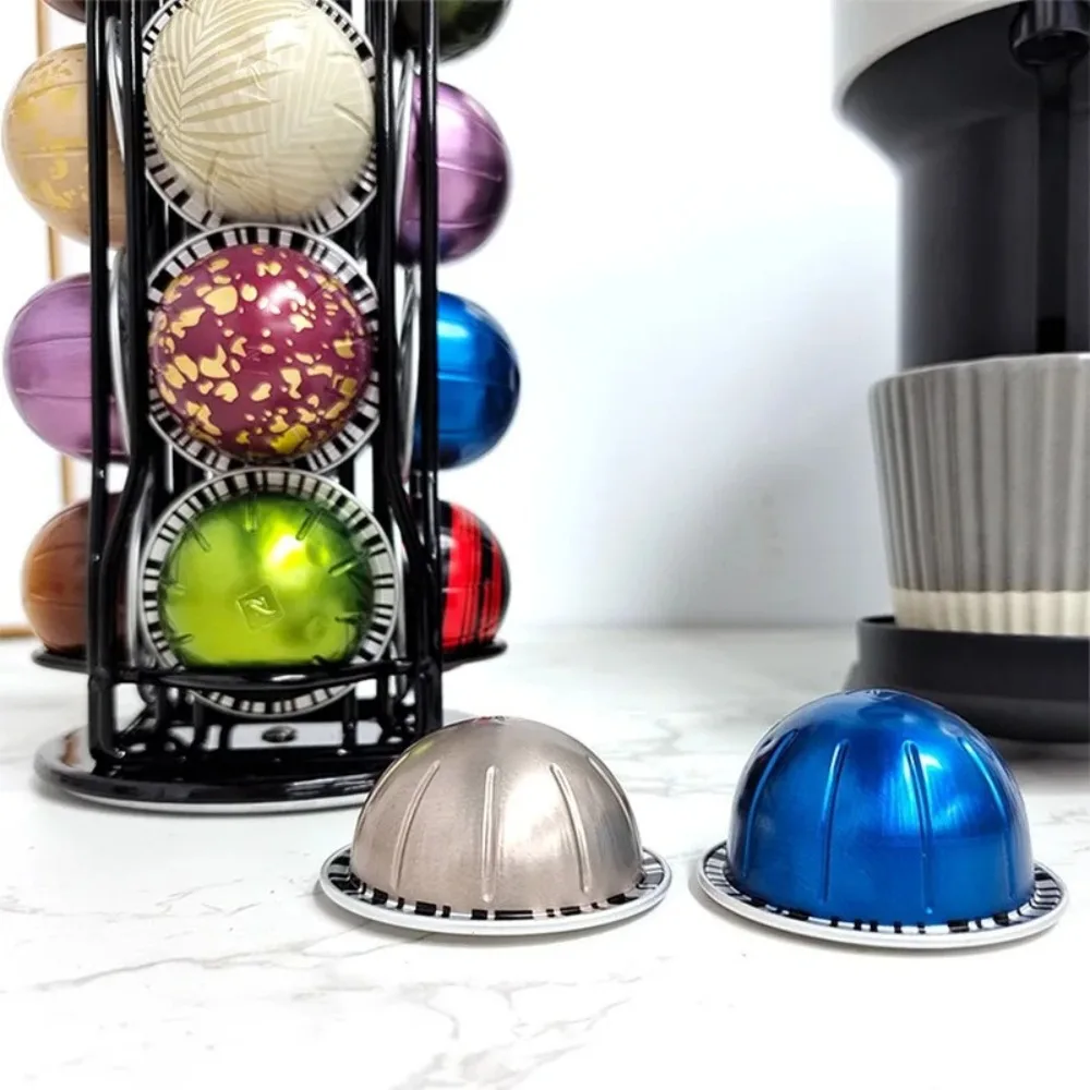 Support Rotatif 20 Dosettes Vertuo Nespresso - Carrousel Noir Métal Pour Capsules Vertuoline